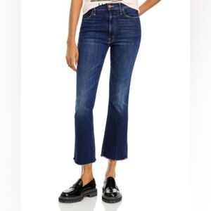 MOTHER The Hustler High Rise Frayed Flare Leg Ankle Jeans in Home Movie 28